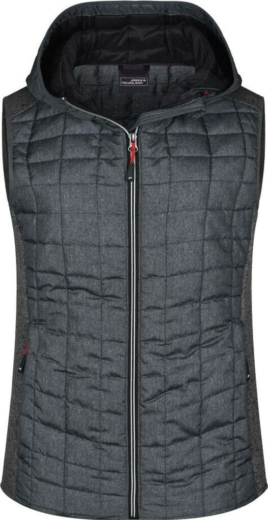 James & Nicholson Damen Kapuzenweste JN767 grey-melange/anthracite-melang