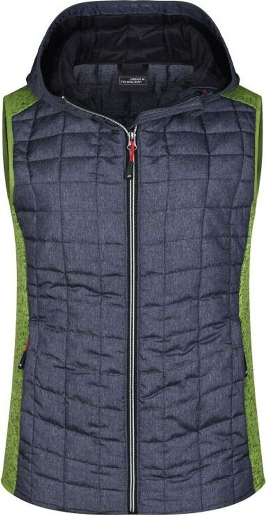 James & Nicholson Damen Kapuzenweste JN767 kiwi-melange/anthracite-melang