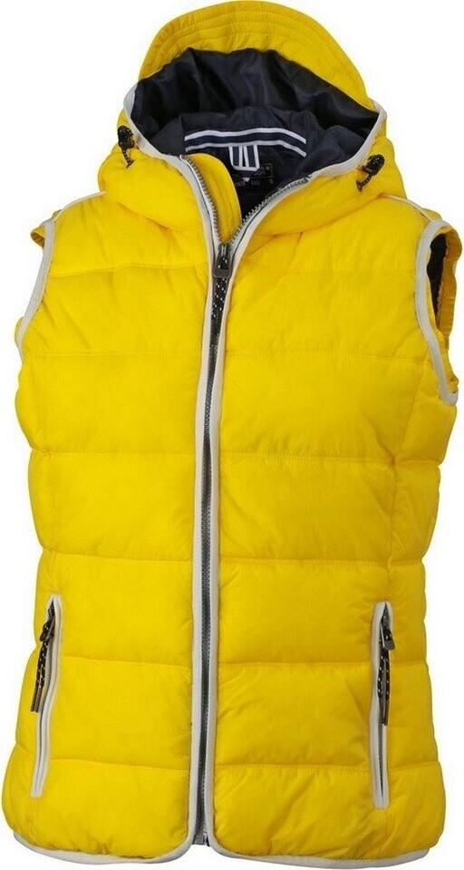 James & Nicholson Damen Maritime Weste JN1075 sun-yellow/white