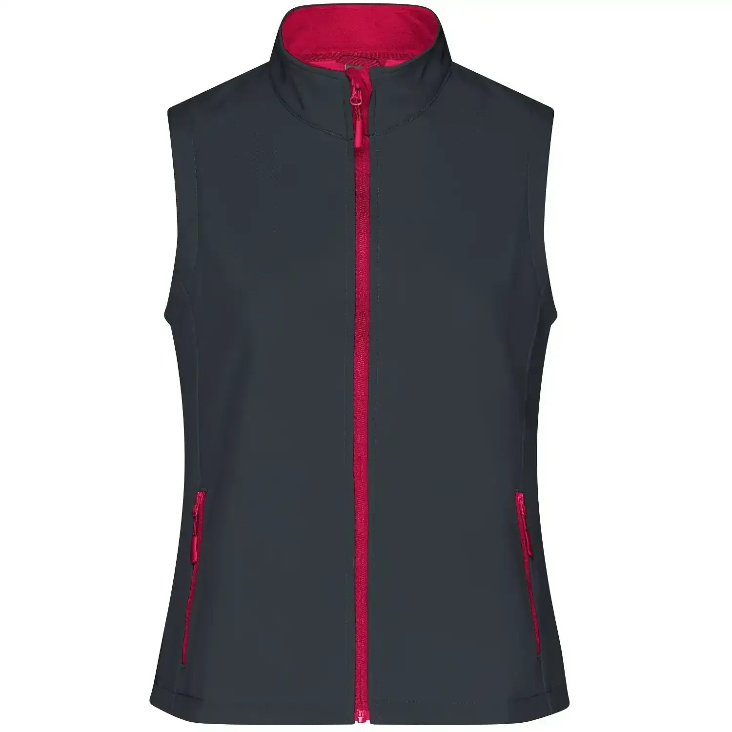 James & Nicholson Damen Promo Softshellweste JN1127 iron-grey/red