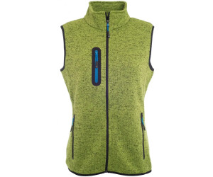 James & Nicholson Damen Strickfleece Weste JN773 kiwi-melange/royal