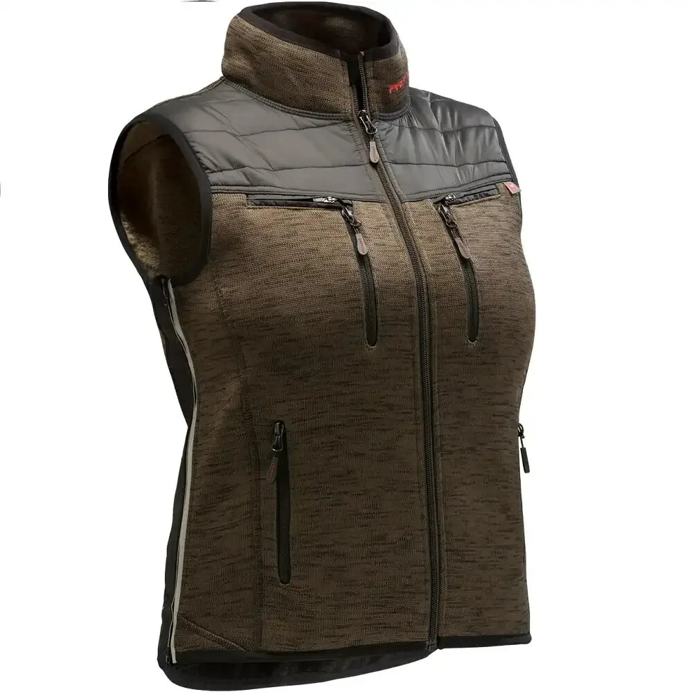 Protos Damen Strickweste INUIT TEDDY green-melange