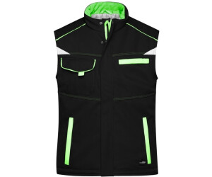 James & Nicholson Funktions-Softshellweste JN854 black/lime-green