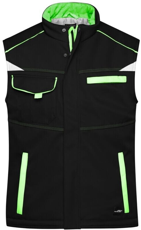 James & Nicholson Funktions-Softshellweste JN854 black/lime-green