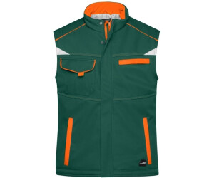 James & Nicholson Funktions-Softshellweste JN854 dark-green/orange