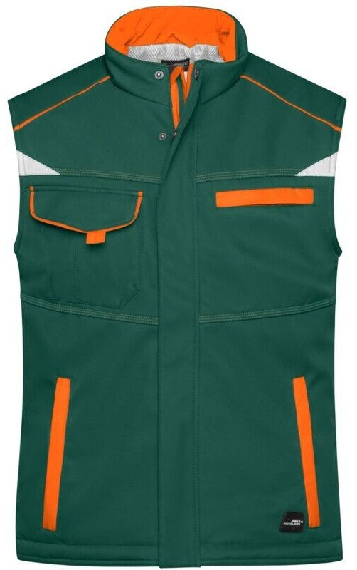 James & Nicholson Funktions-Softshellweste JN854 dark-green/orange