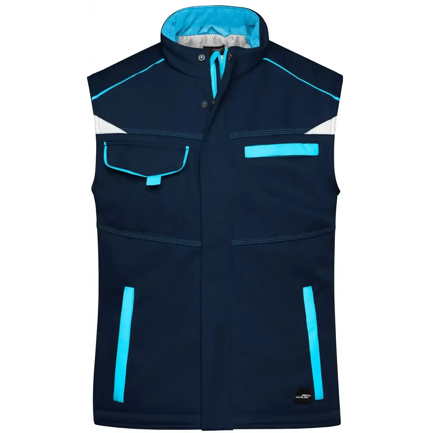 James & Nicholson Funktions-Softshellweste JN854 navy/turquoise