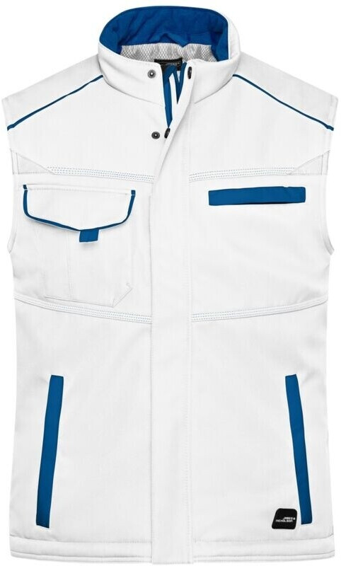 James & Nicholson Funktions-Softshellweste JN854 white/royal