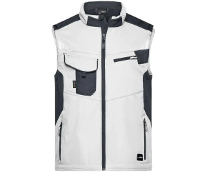 James & Nicholson Softshellweste JN845 white/carbon