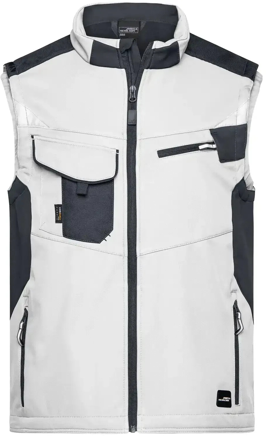 James & Nicholson Softshellweste JN845 white/carbon