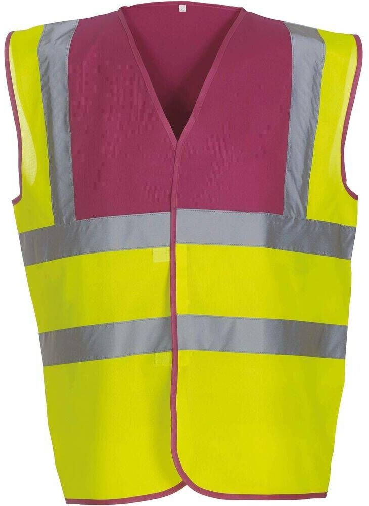 Yoko Warnschutz-Weste High-Vis 2-Bands YK100 gelb/himbeere