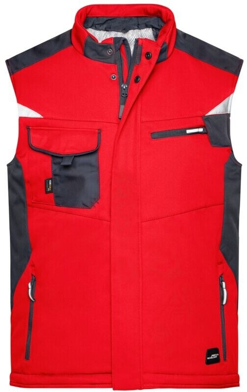 James & Nicholson Winter Softshellweste JN825 rot/schwarz