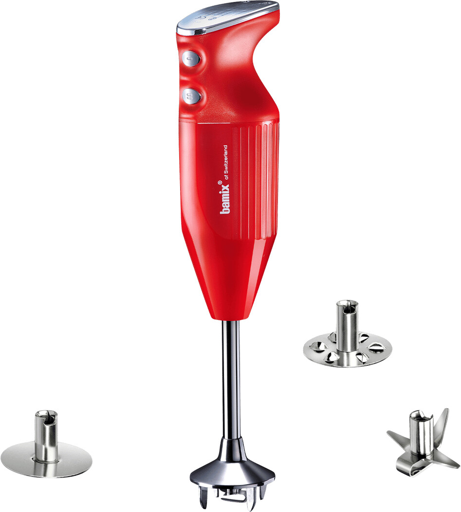 Bamix Hand blender set M250 Prime including multifunctional knife whisk beater disc red chrome