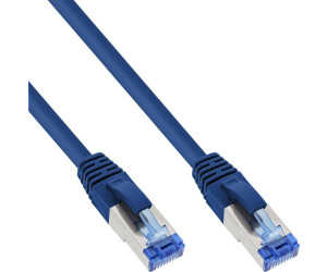 InLine Patch-Kabel RJ-45 (M) zu RJ-45 (M) 15m SFTP PiMF CAT 6a halogenfrei geformt ohne Haken Blau