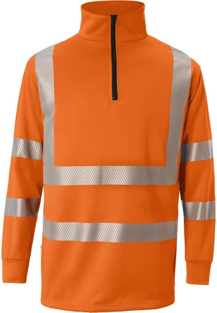 Kübler Warnschutz Zip-Sweatshirt REFLECTIQ UV-Schutz warnorange