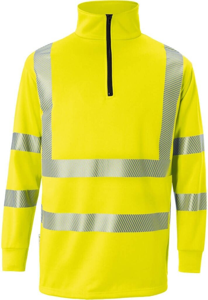 Kübler Warnschutz Zip-Sweatshirt REFLECTIQ UV-Schutz warngelb