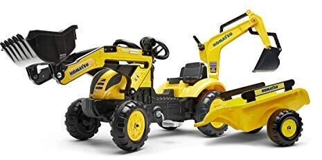 Falk Tractopelle Komatsu avec excavatrice arrière et remorque (2076N)