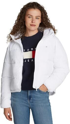 Tommy Hilfiger Hooded Zip-Thru Puffer Jacket (DW0DW18841) white