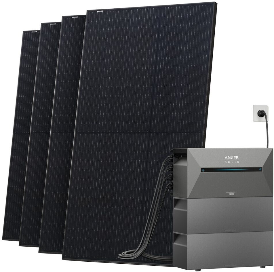 Solarway Balkonkraftwerk 2000/800W 4 x 500Wp Module + Anker SOLIX 2 ...