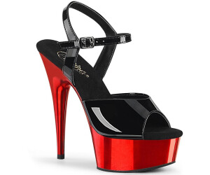 Pleaser DELIGHT 609 sexy High Heels Plateausandaletten schwarz silber Chrom ab 87 68 Preisvergleich bei idealo