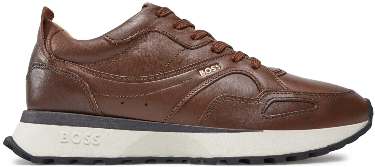 Hugo Boss Sneakers running shoe style made of polished leather Jonah Runn bu 50536486 brown