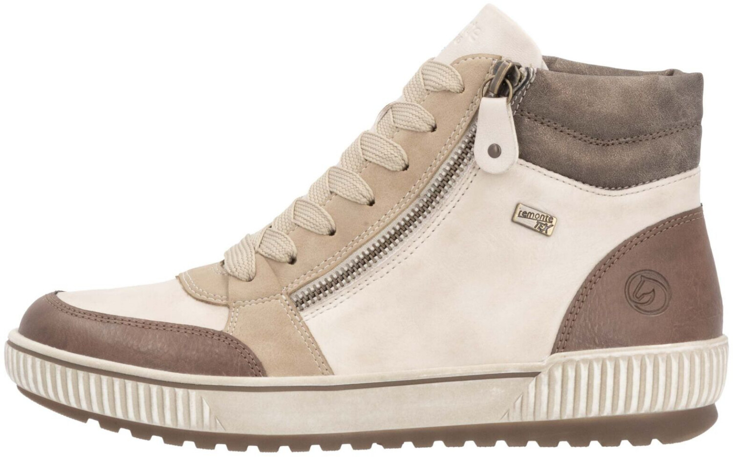 Remonte D2t01 Sneaker Bassa Donna - Beige, Pelle, Plantare Extra Morbido, Larghezza Comfort, Taglia 41 EU