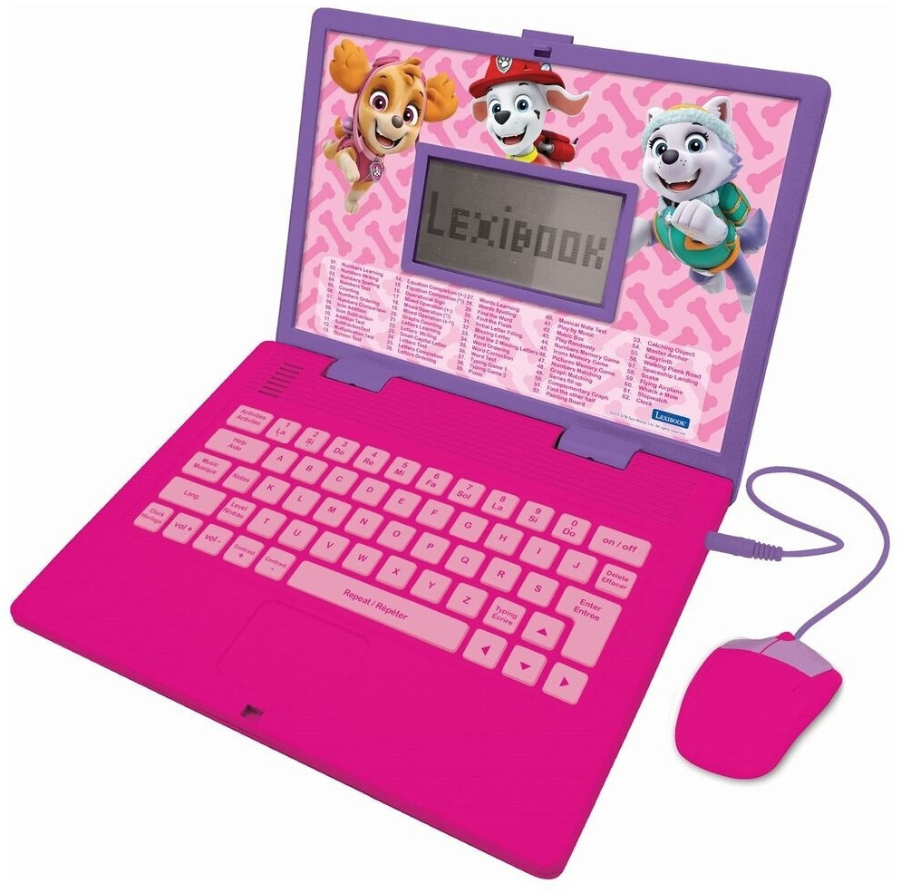 Lexibook Ordinateur éducatif bilingue français/anglais Pat'Patrouille rose