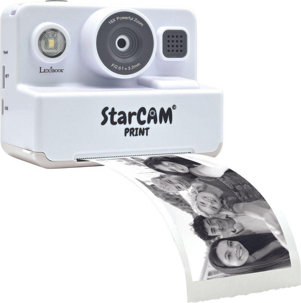 Lexibook Starcam® Print – Macchina Fotografica Istantanea Con Stampante, 3 Rulli + Cinturino, DJ130!