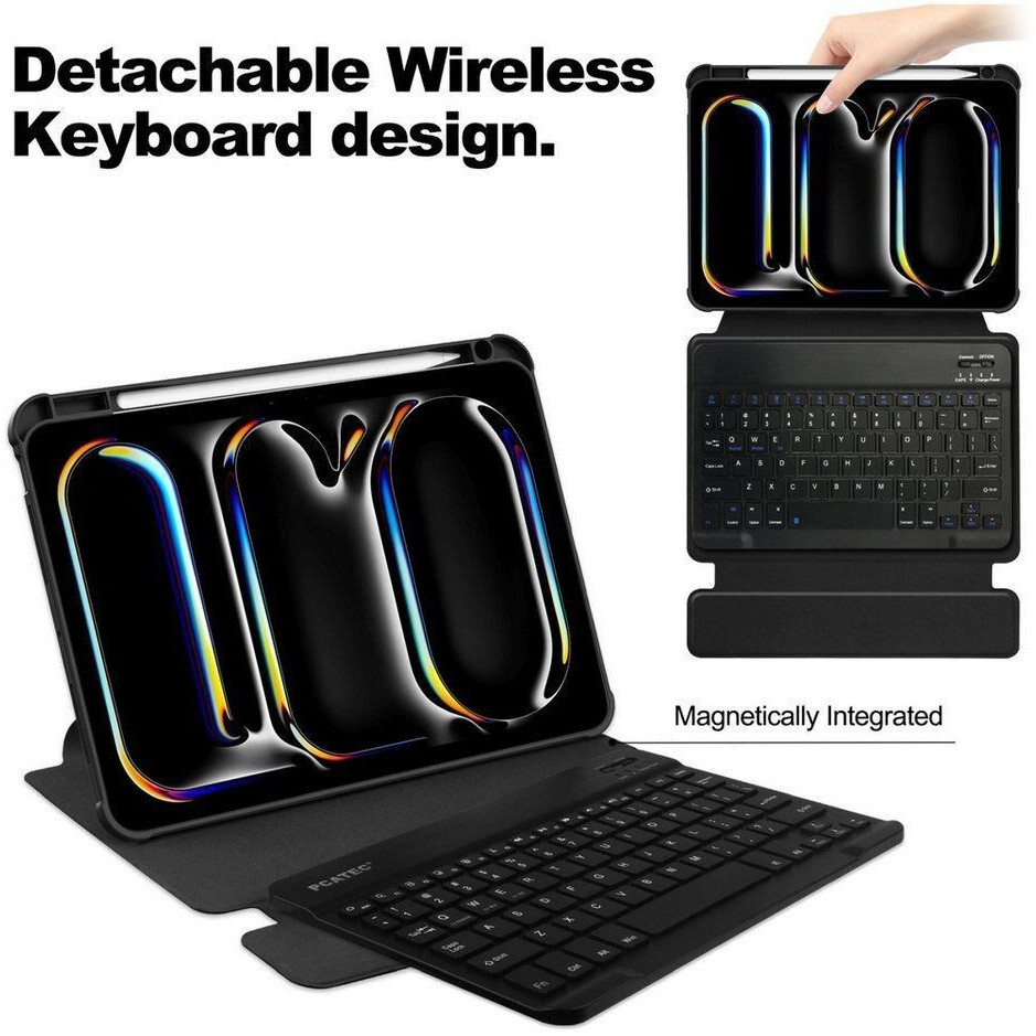 Lobwerk 3in1 Bluetooth Tastatur (Weiß) + Maus (Weiß) + Cover für Apple