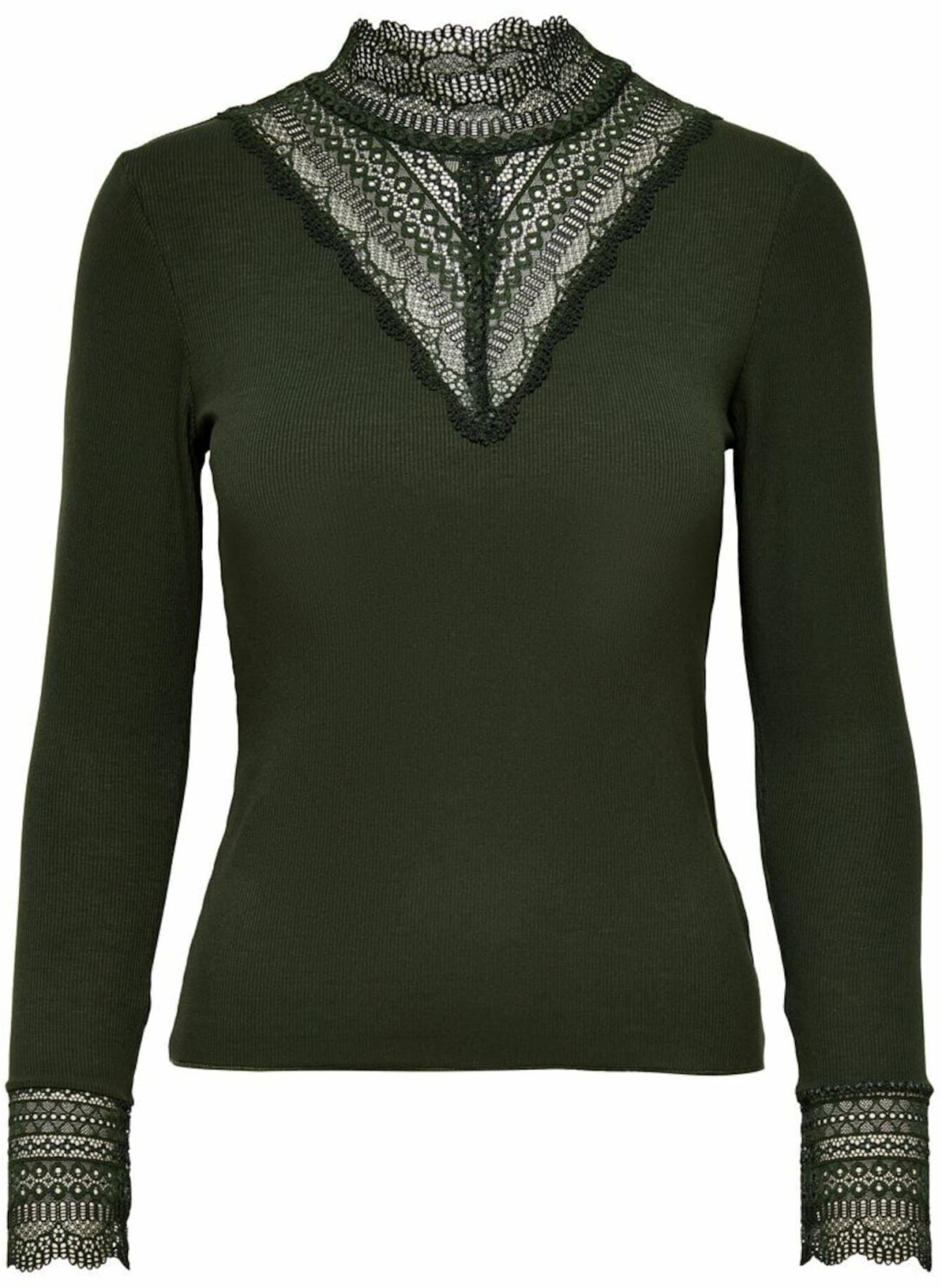 Only Onltilde L/s High Neck Lace Top Jrs Noos (15207788) oliv
