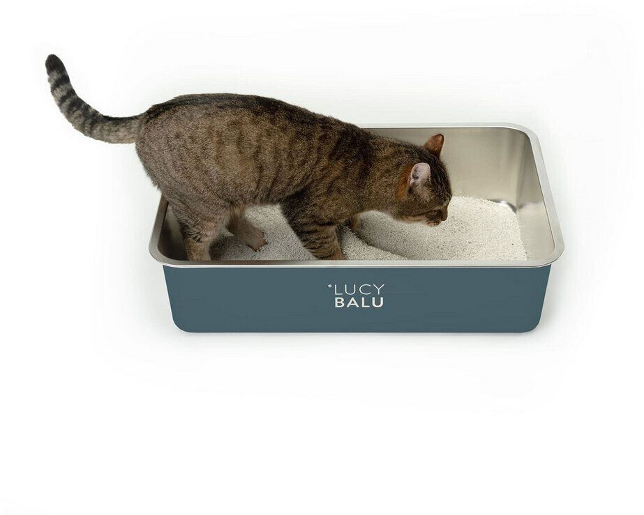 LucyBalu Bac à litière pour chat anthracite