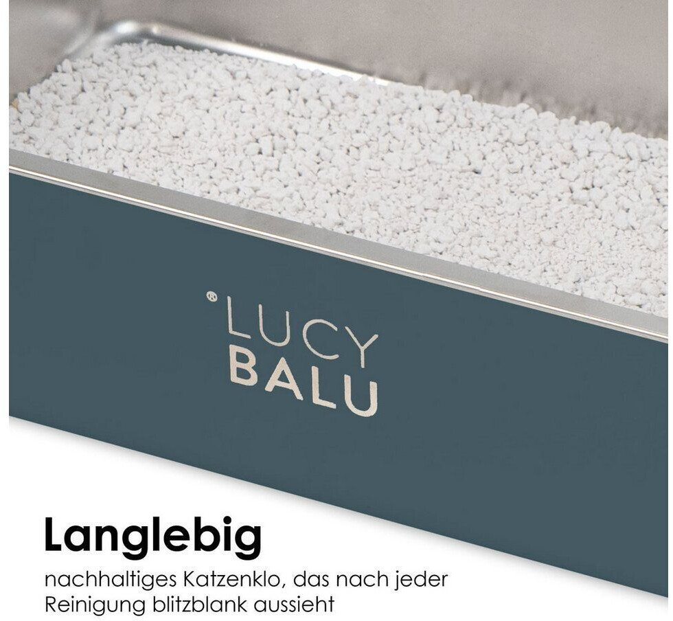 LucyBalu Bac à litière pour chat anthracite