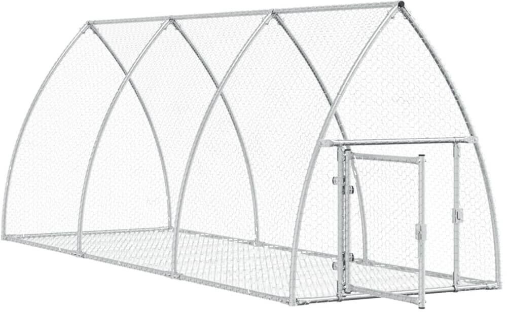 vidaXL Free-range enclosure for small animals 300x105x120 silver