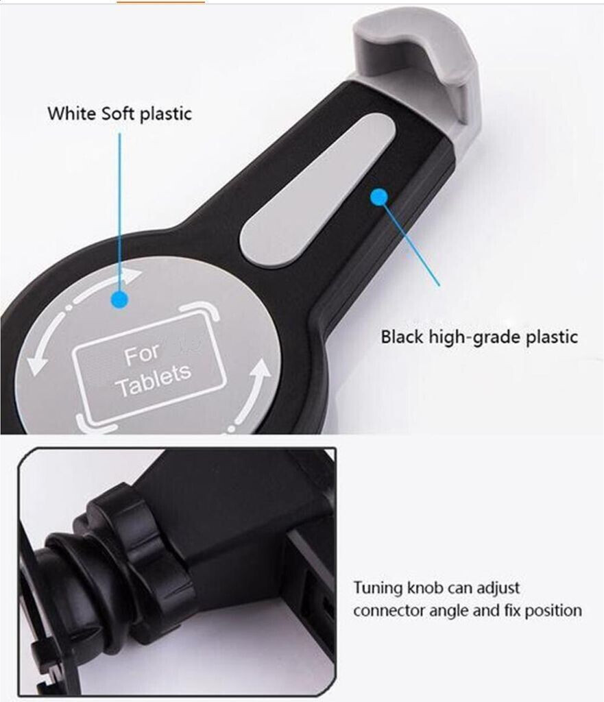 PIQIUQIU Auto Kopfstützen Halterung - 360° Drehbar Für Tablet & Handy