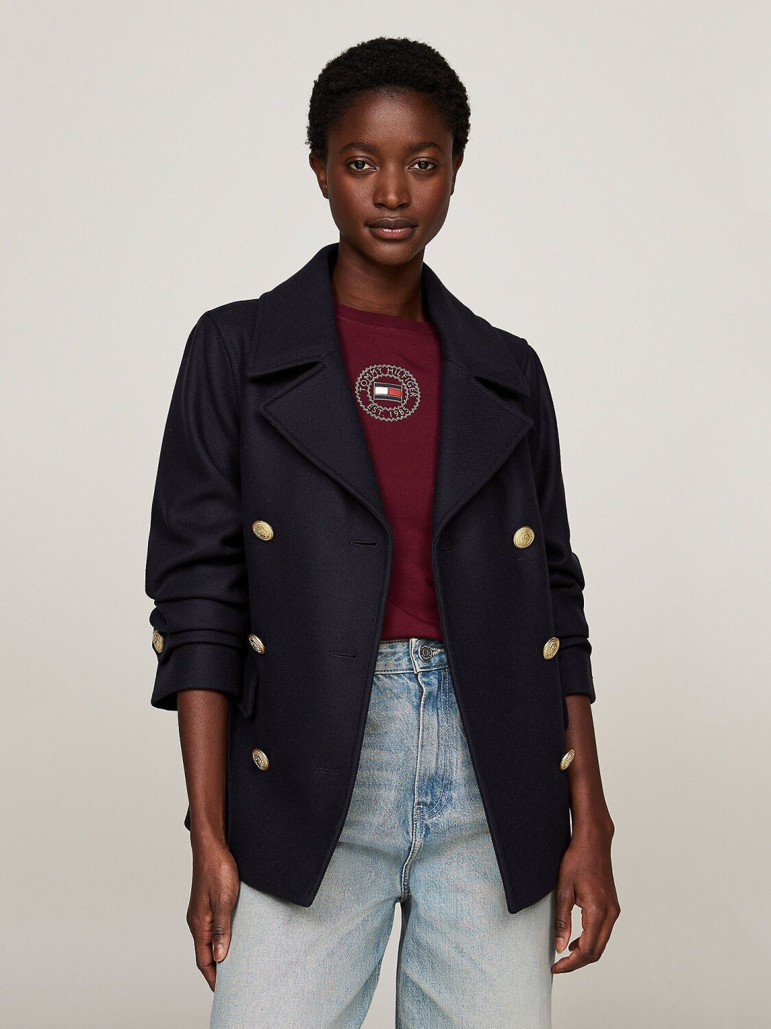 Tommy Hilfiger Double Faced Relaxed Peacoat with Cashmere WW0WW42632 desert sky ab 179 99 Preisvergleich bei idealo