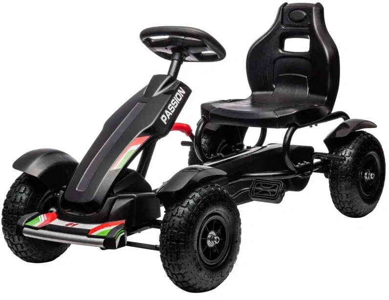 HomCom Kart à pédales pour enfant 121 x 58 x 61 cm noir (370-276V00BK)