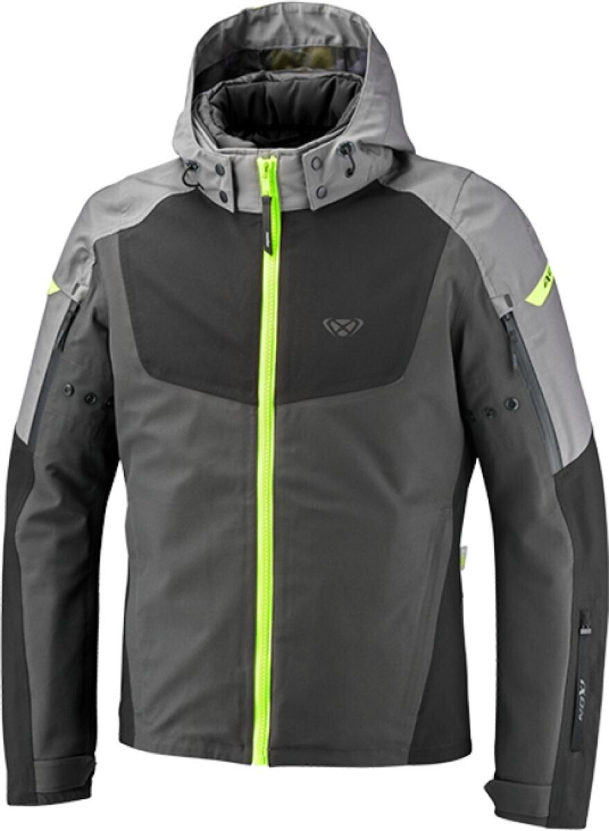 IXON Blouson Burning gris/noir/jaune fluo
