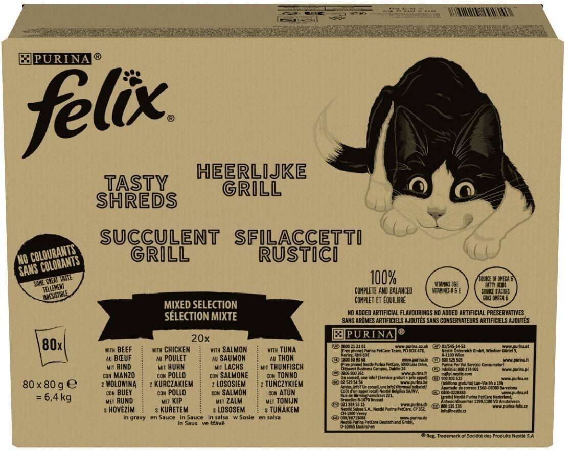 Felix Tasty Shreds in Sauce Mixed Selection 80x80g