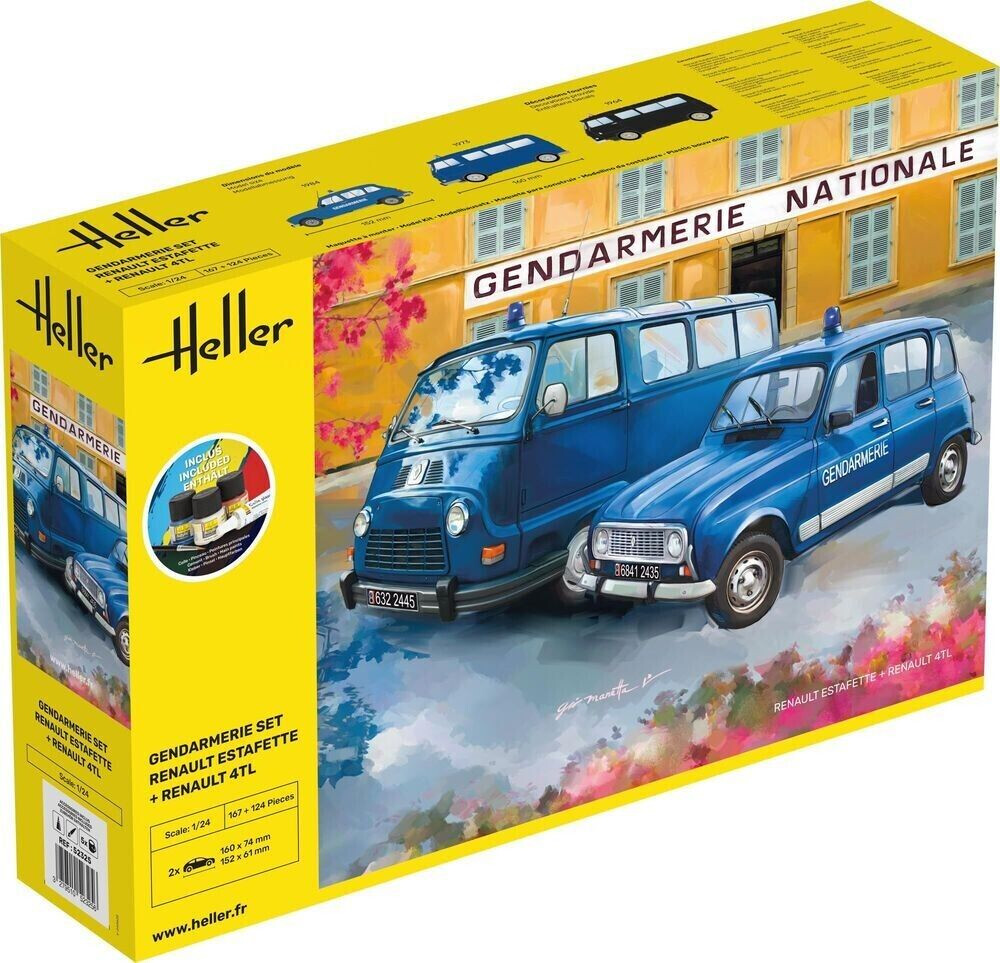 Heller Starter Kit Gendarmerie Set Renault Estafette et Renault 4TL (52325)