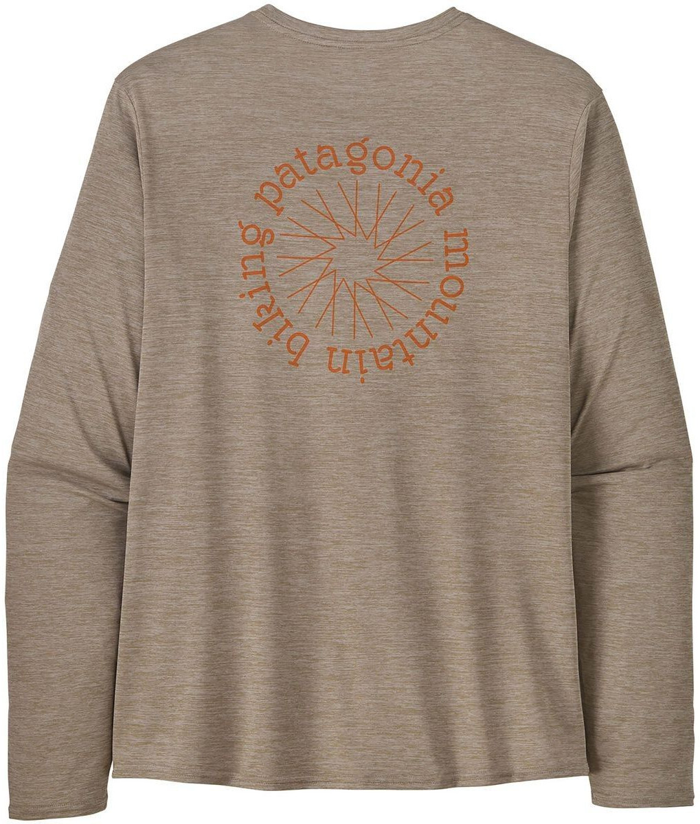 Patagonia Men's Long-Sleeved Capilene Cool Daily Graphic Shirt - Lands spoke stencil: seabird grey x-dye