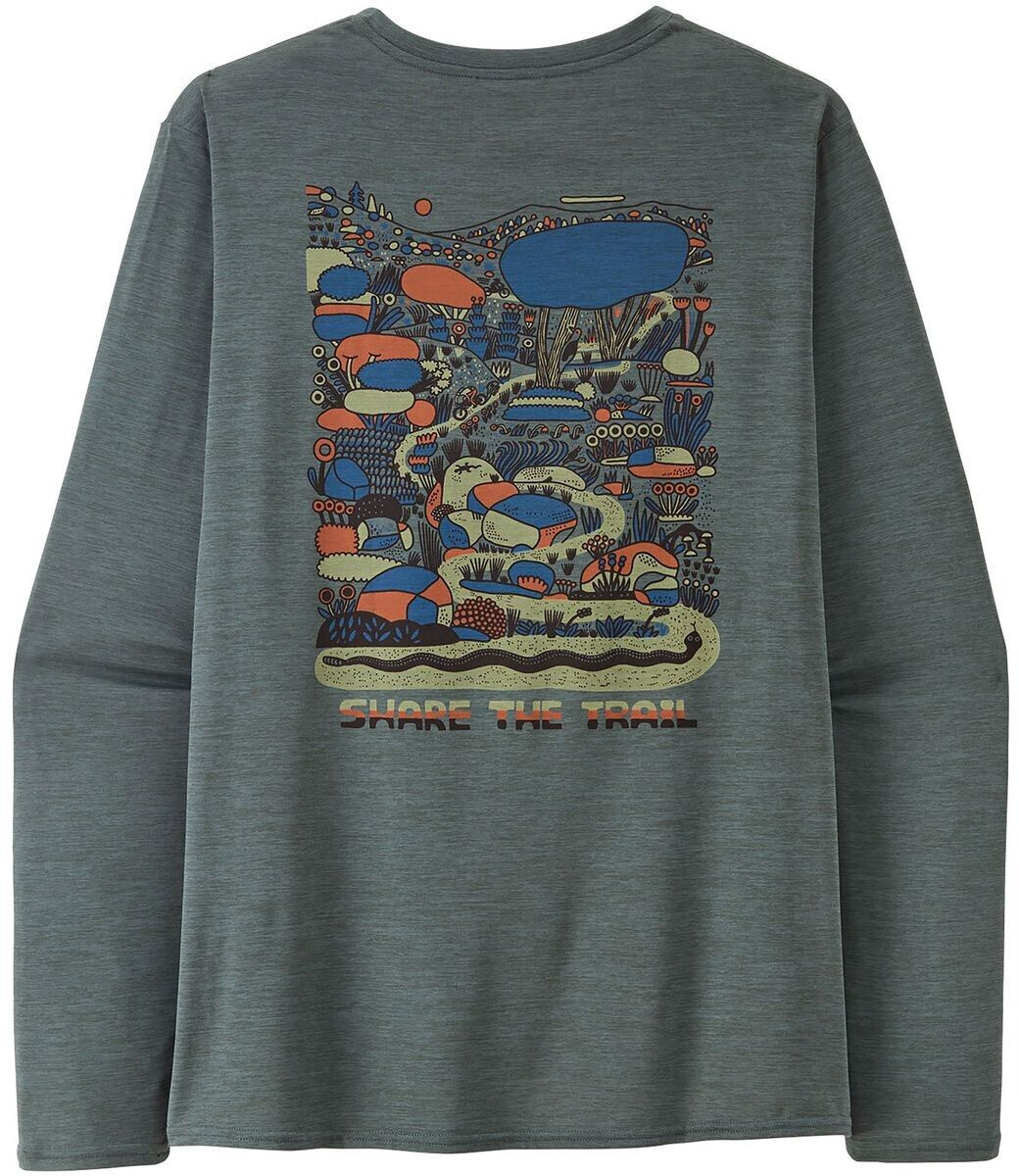 Patagonia Men's Long-Sleeved Capilene Cool Daily Graphic Shirt - Lands commontrail: nouveau green x-dye
