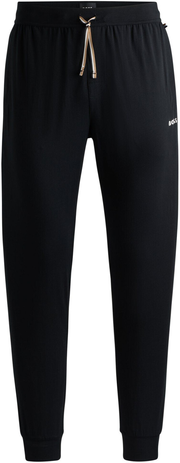 Hugo Boss Pajama pants in stretch cotton with logo print Unique Pants Cuff CW (50515393) black