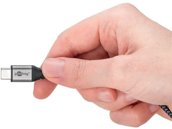 Goobay 2in1 USB-Textilkabel, spacegrau/silber, 3 m, Bild 11