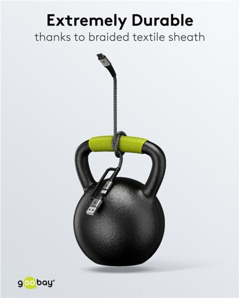 Goobay 2in1 USB-Textilkabel, spacegrau/silber, 3 m, Bild 7