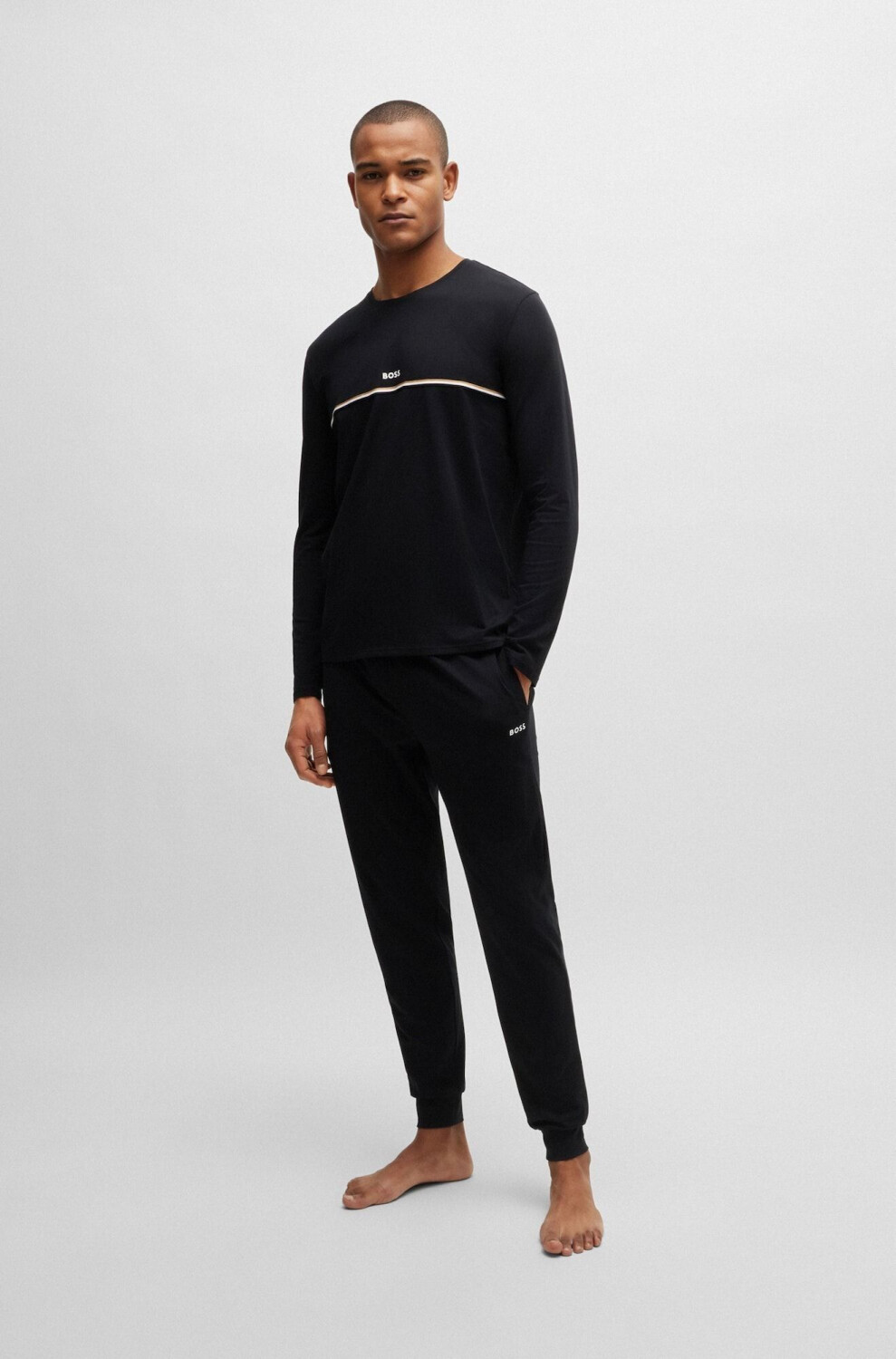 Hugo Boss Unique Longsleeve Pyjamashirt 50515378 black au meilleur prix sur idealo
