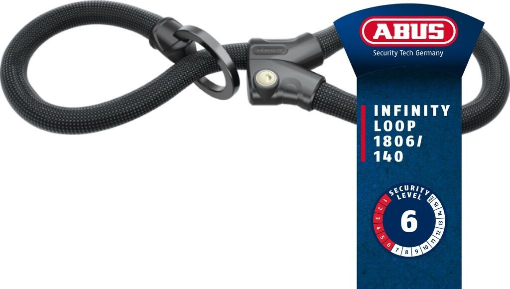 ABUS Kettingslot Infinity Loop 1806 - Flexibel Fietsslot Met Verstelbare Lussen - 140cm