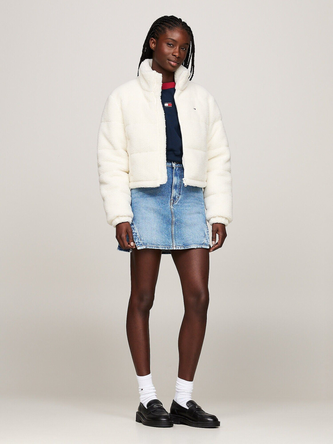White cropped puffer coat 2025
