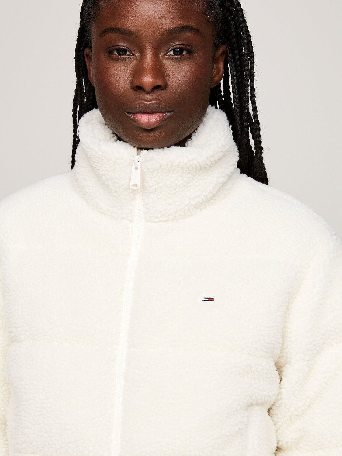 White cropped fleece on sale