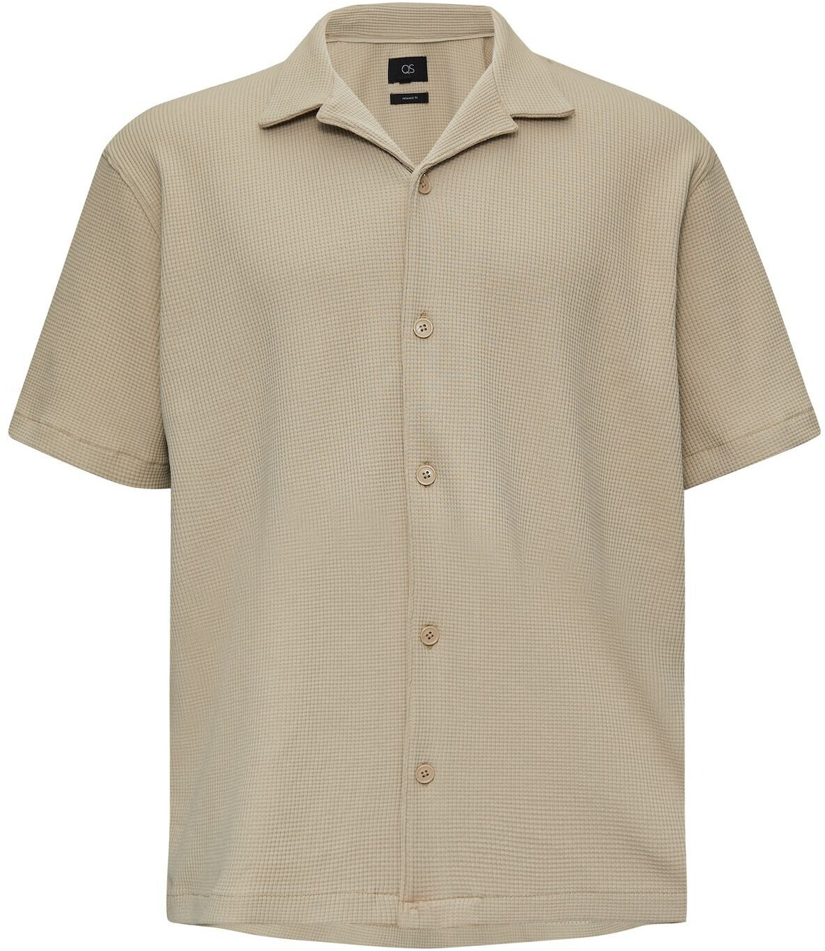 s.Oliver Chemise manches courtes en piqué de nid d'abeille avec patte de boutonnage