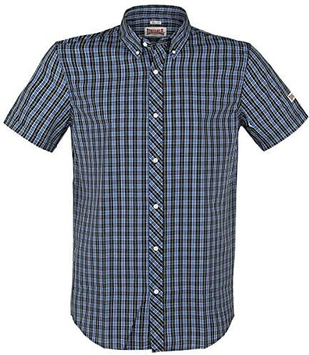 Lonsdale Brixworth Slim Fit Chemise manches courtes bleu blanc noir